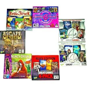 Lot 23 Encore Mysteries Hidden Object Mystery Adventure PC Games CD-ROM Computer